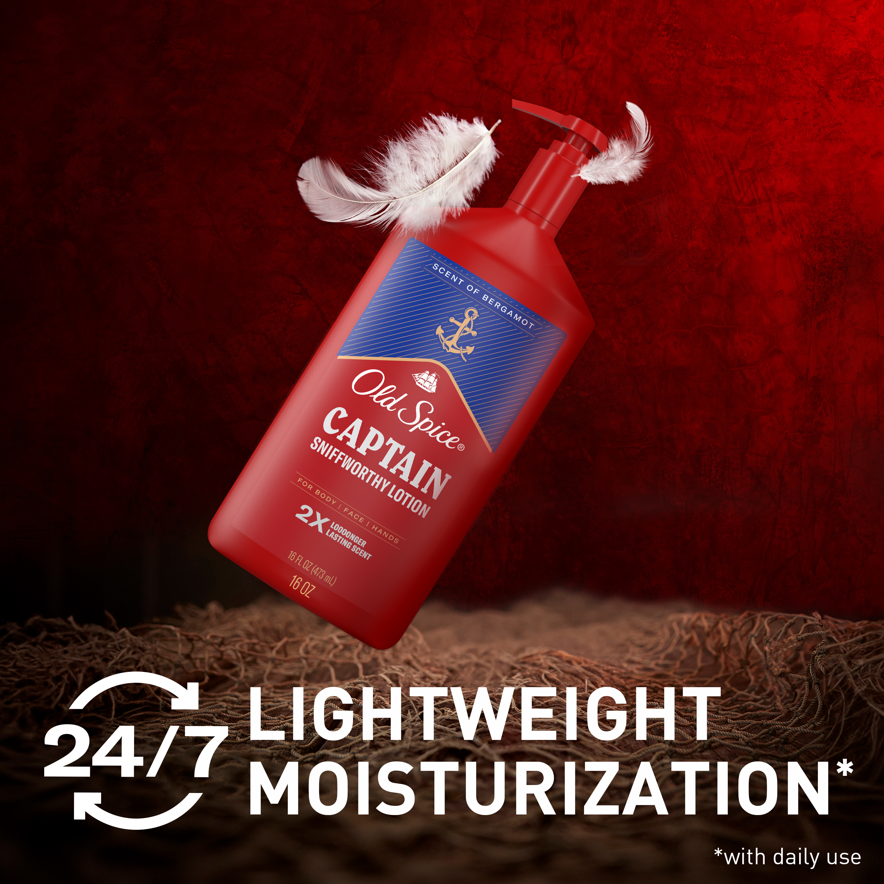 Old Spice Hand and Body Lotion, 24/7 Moisturization, Captain