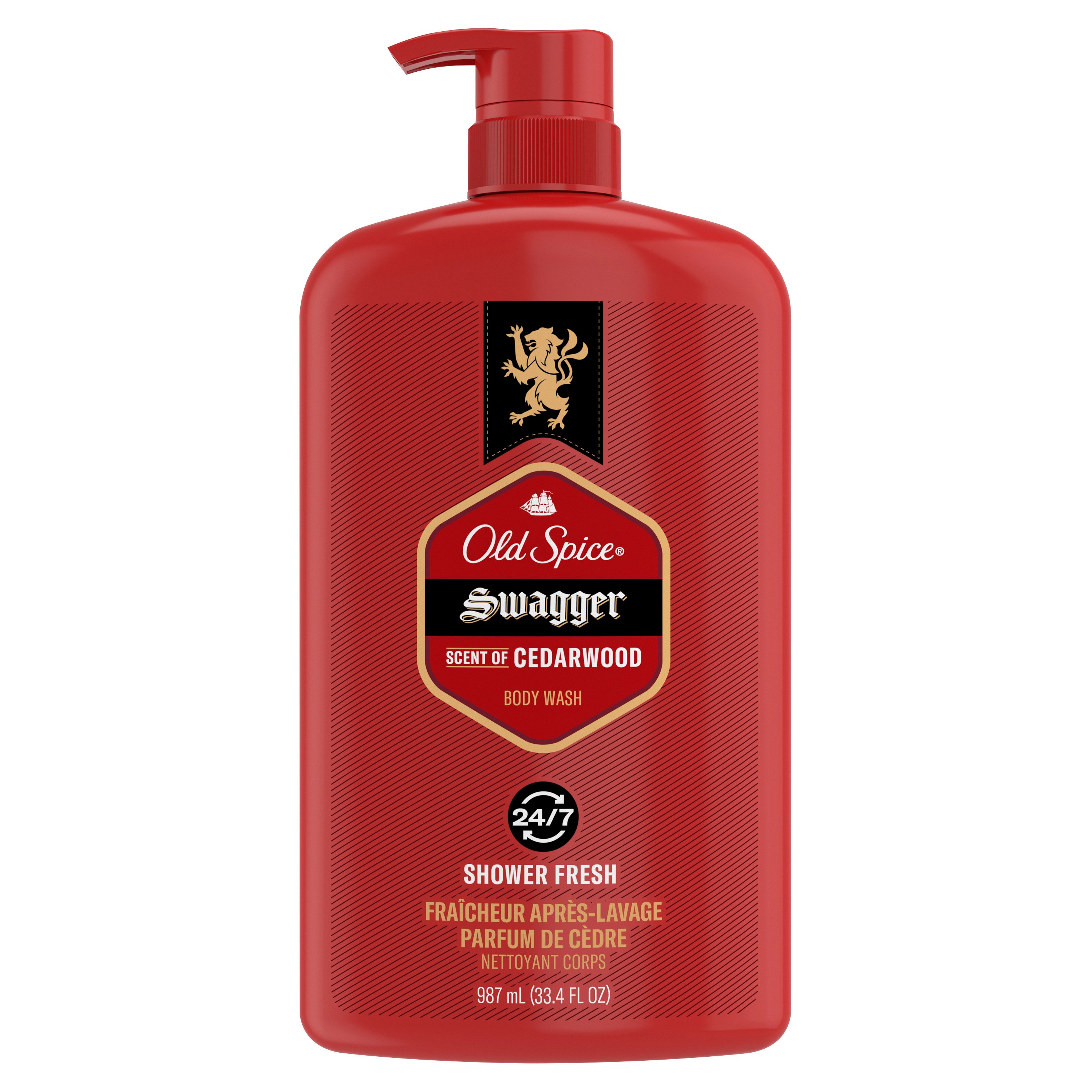 Old Spice Men's Body Wash Pump, Swagger Scent of Confidence, 987 ml (33.4 fl Oz)