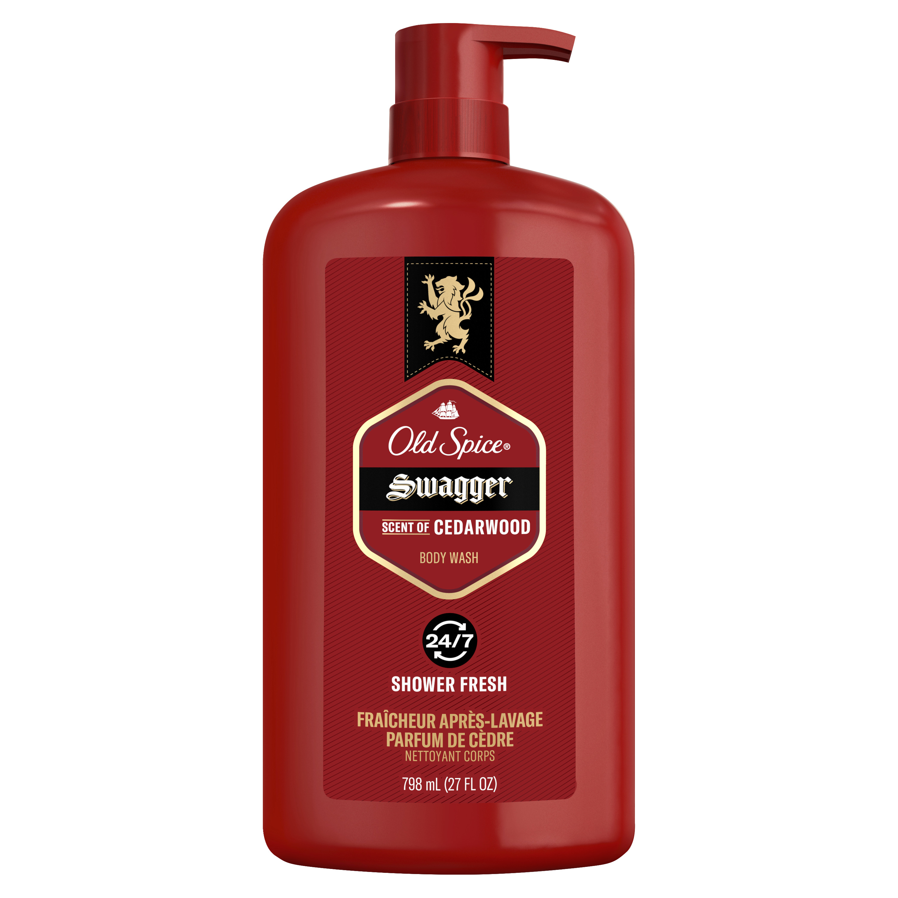Old Spice Men's Swagger Body Wash Pump, Cedarwood Scent, 27 Oz