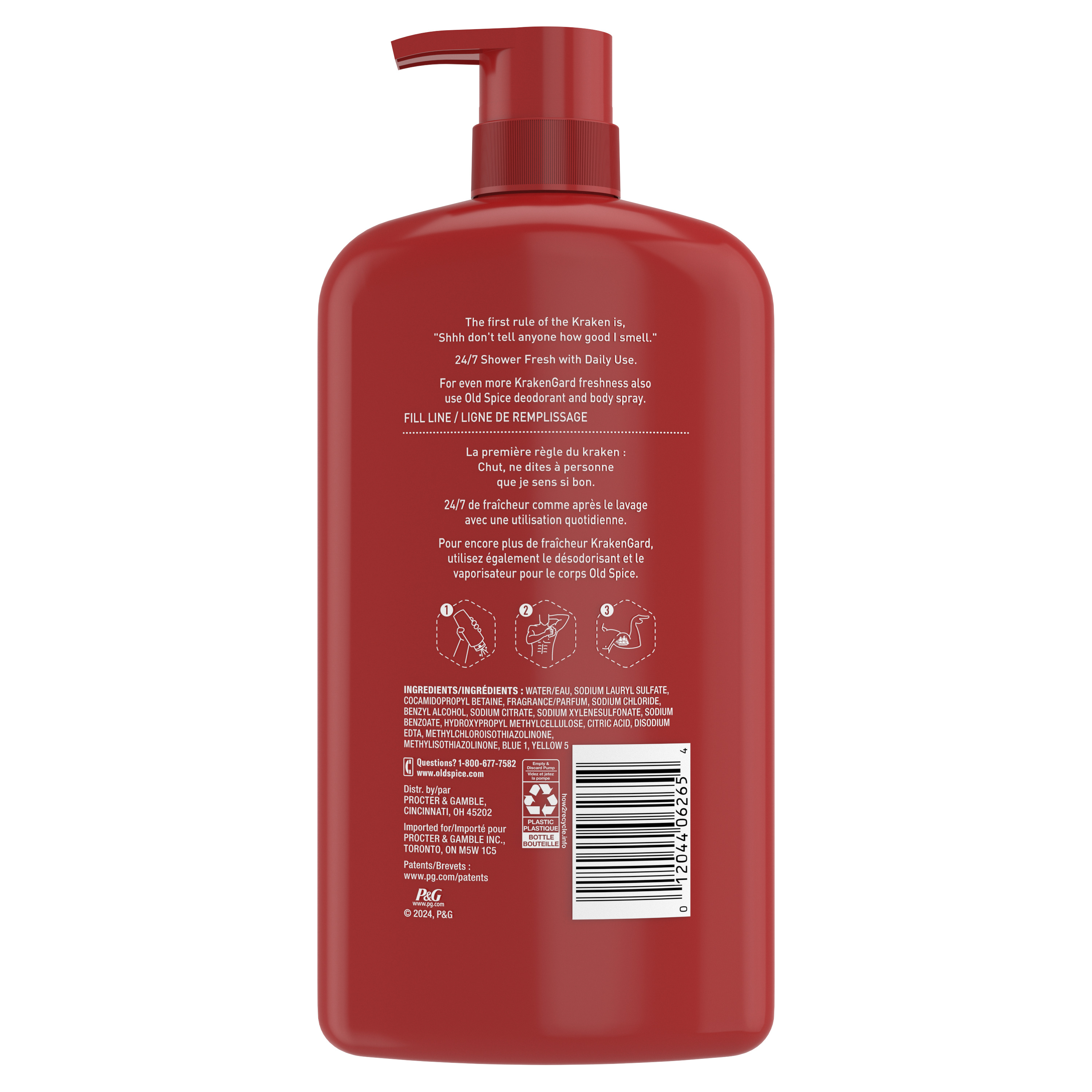 Old Spice Body Wash for Men, 24/7 Shower Clean, Krakengard, 27 Oz
back