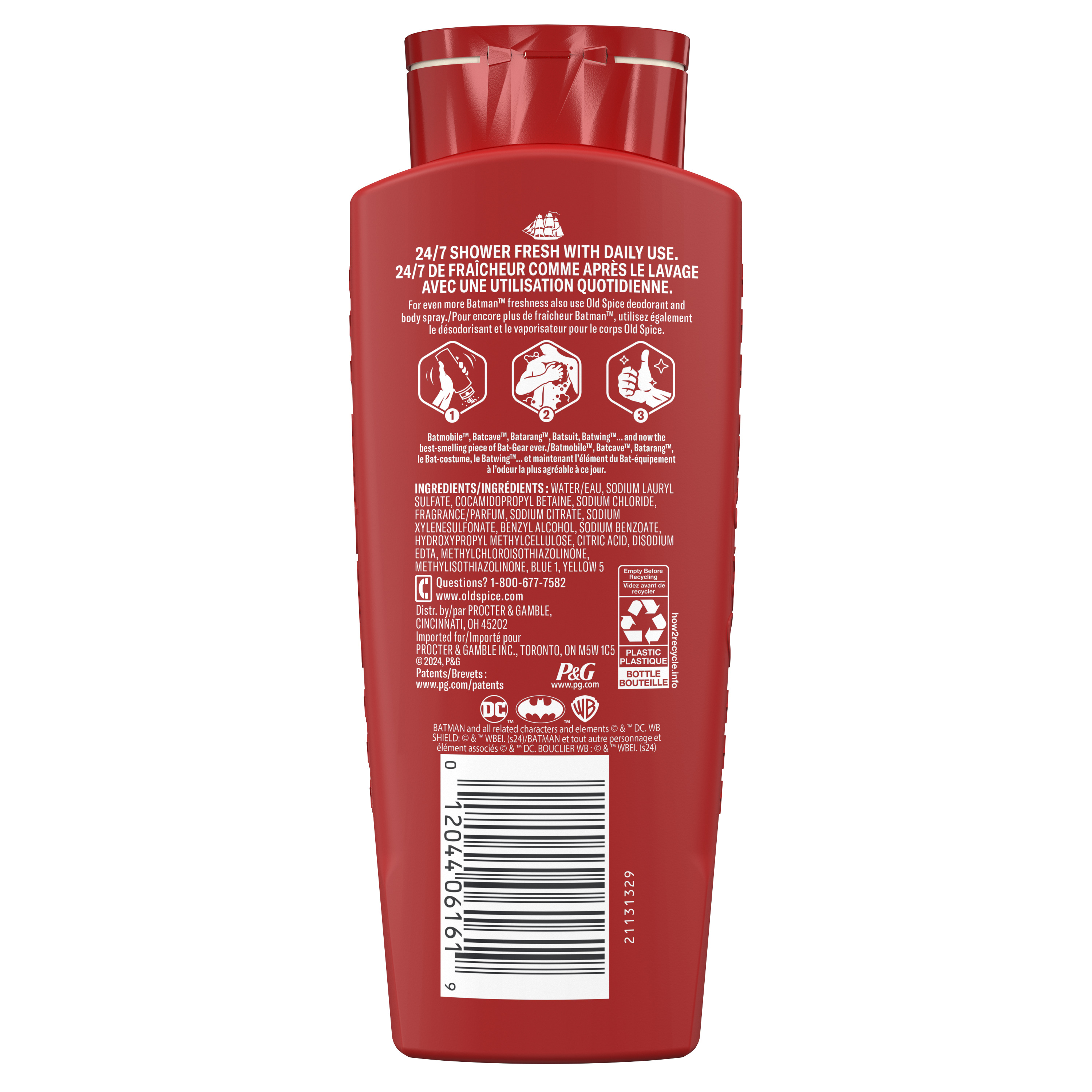 Old Spice Body Wash for Men, 24/7 Shower Fresh, Batman, 24 Oz
back