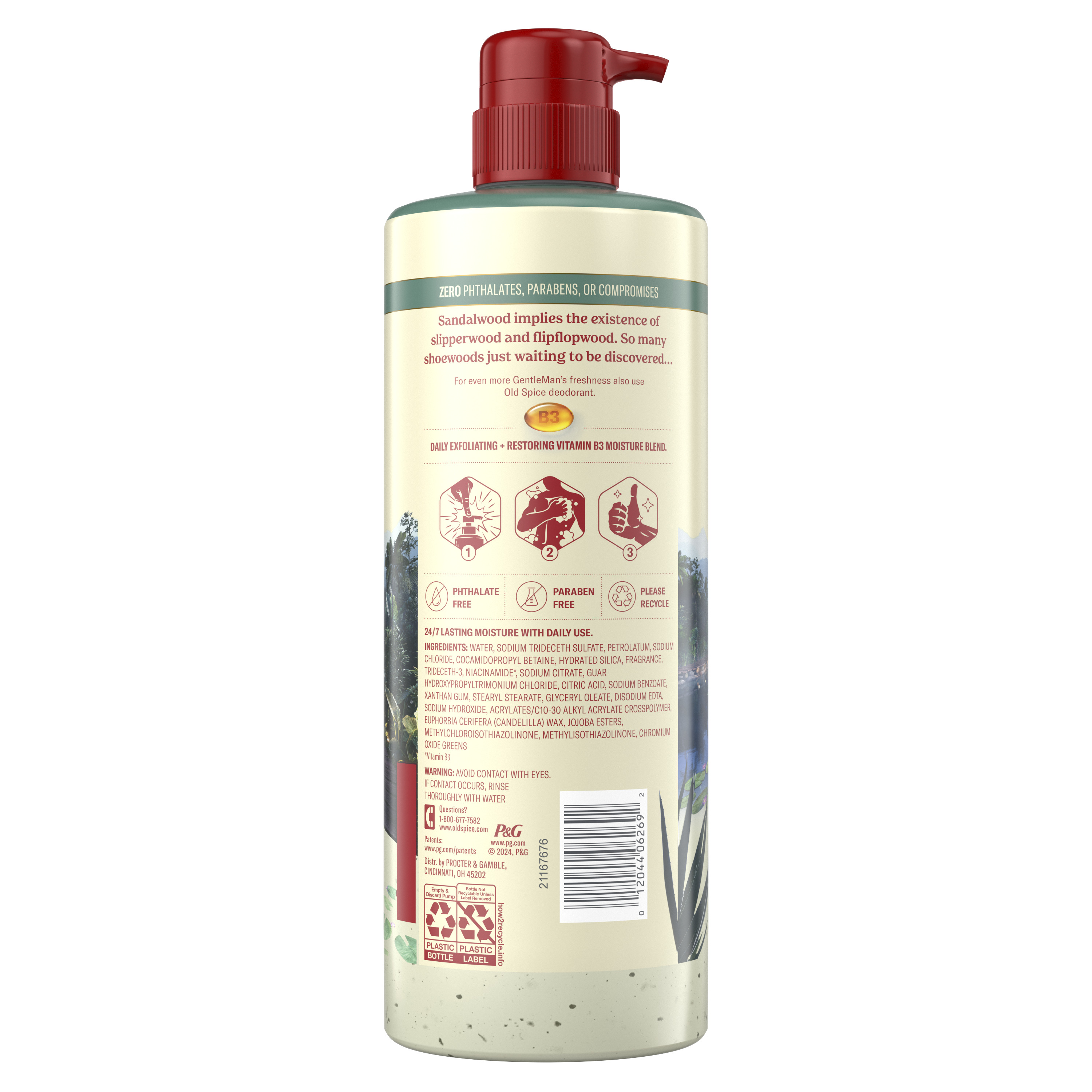 Old Spice Men's Body Wash for Men, Sandalwood + Aloe Vera, 26 Oz back