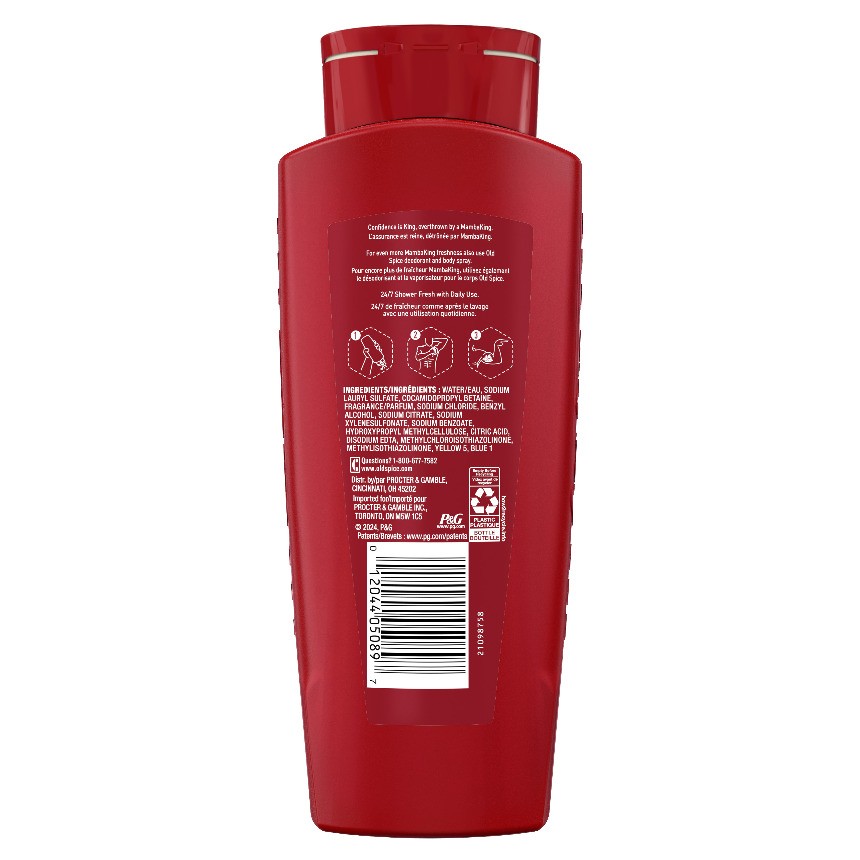 Old Spice Body Wash for Men, 24/7 Shower Clean, Mambaking, 24 Oz
back