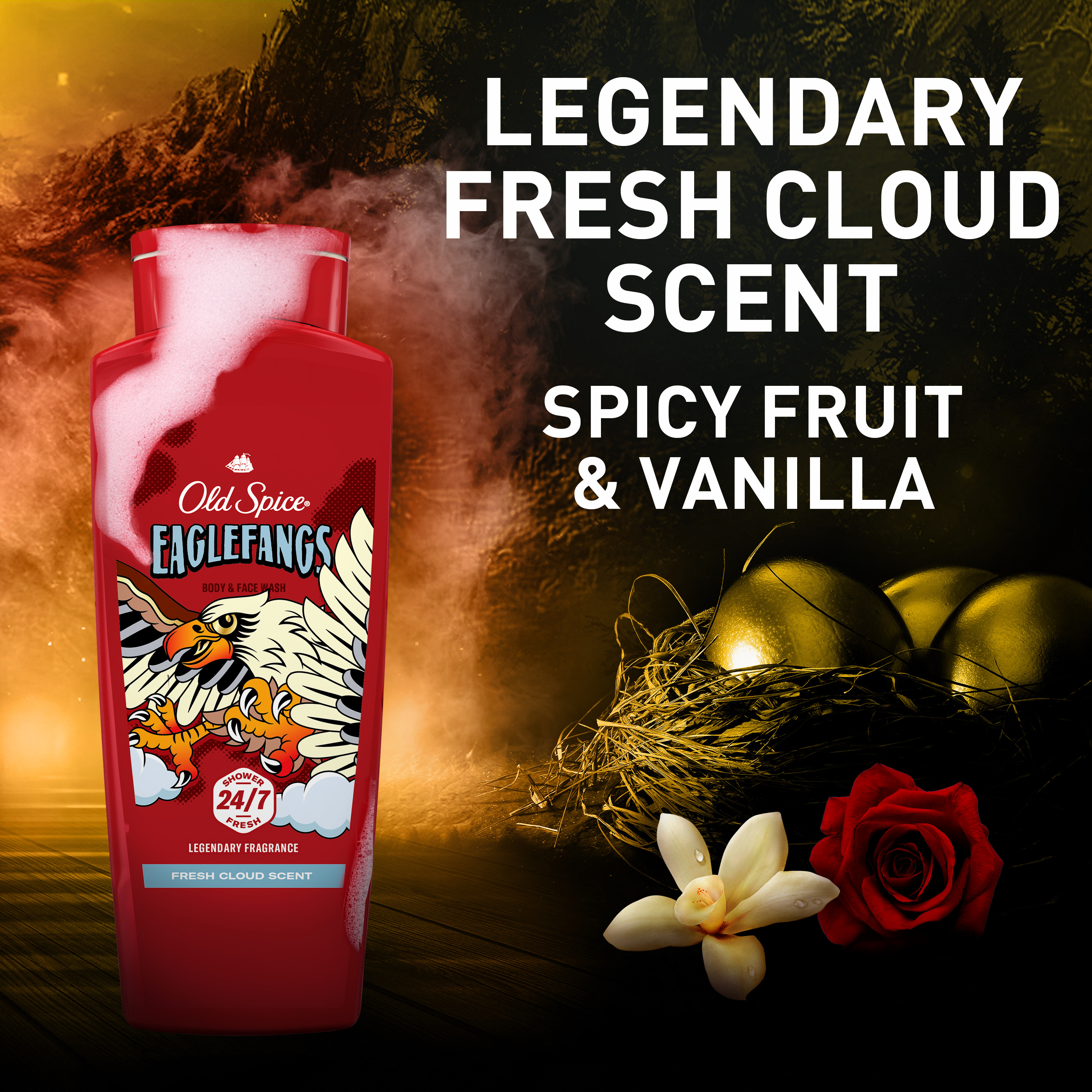 Old Spice Body Wash for Men, 24/7 Shower Clean, Eaglefangs,