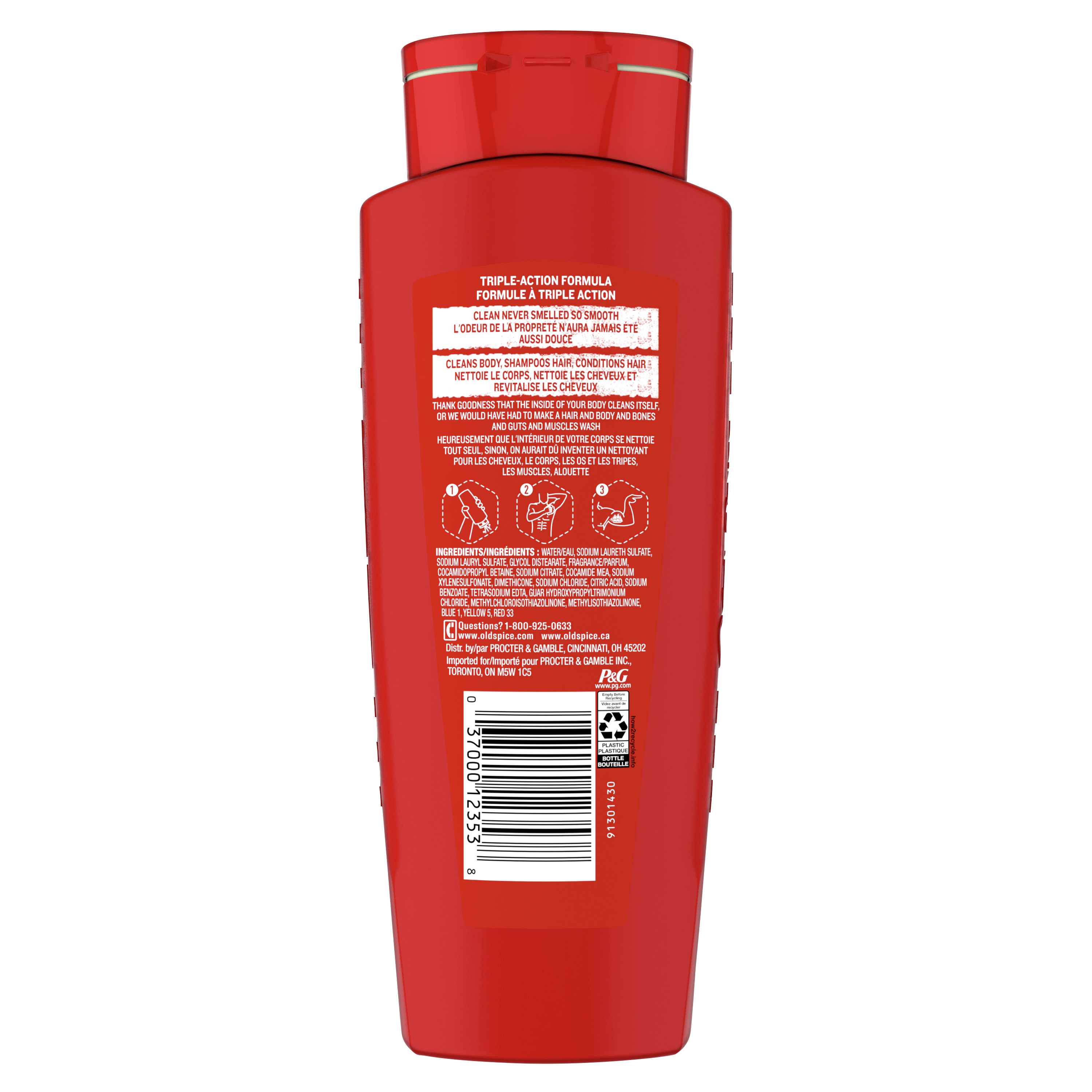 High Endurance Hair & Body Wash Conditioner for Men, 18 fl Oz back side
