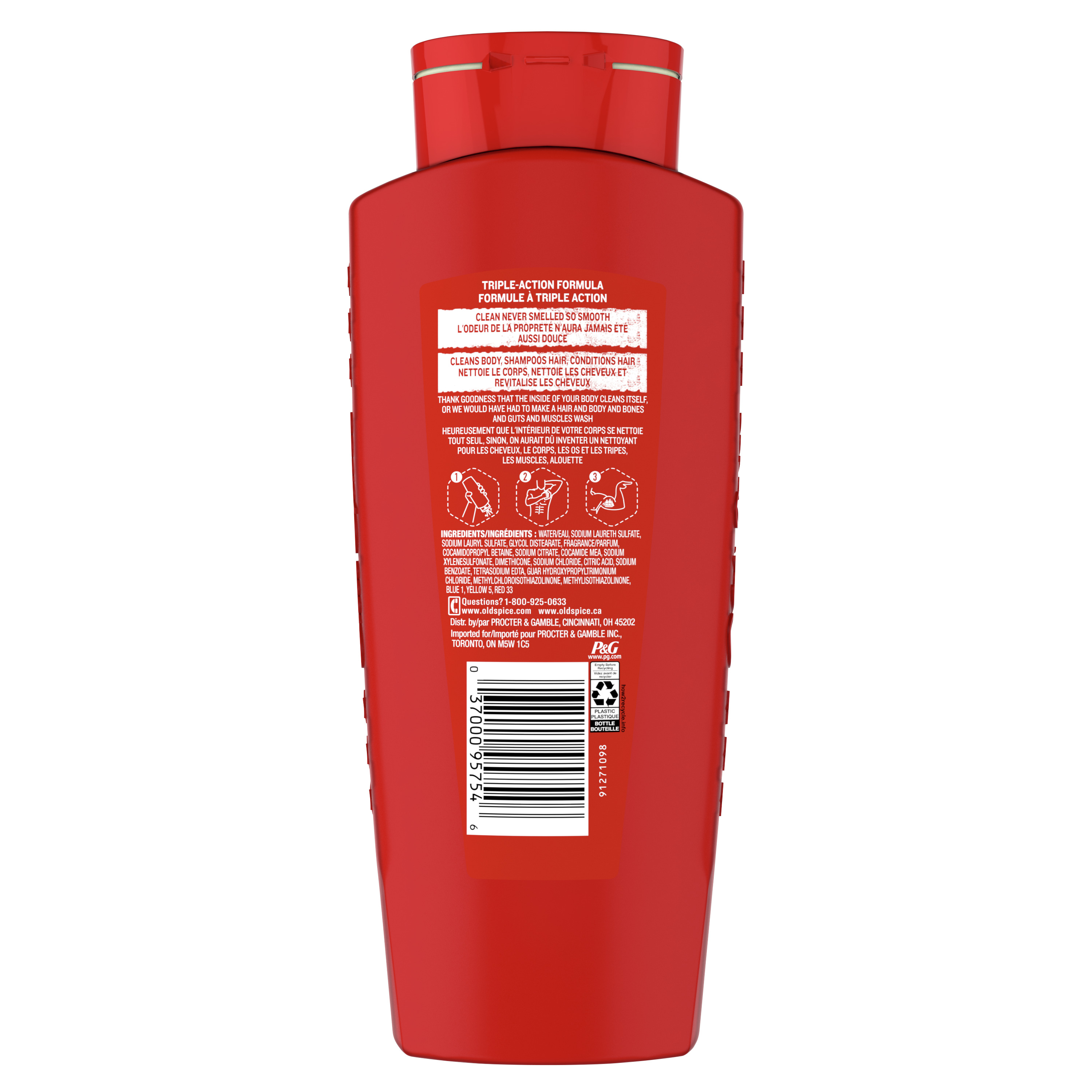 High Endurance Hair & Body Wash Conditioner for Men, 24 fl Oz back side