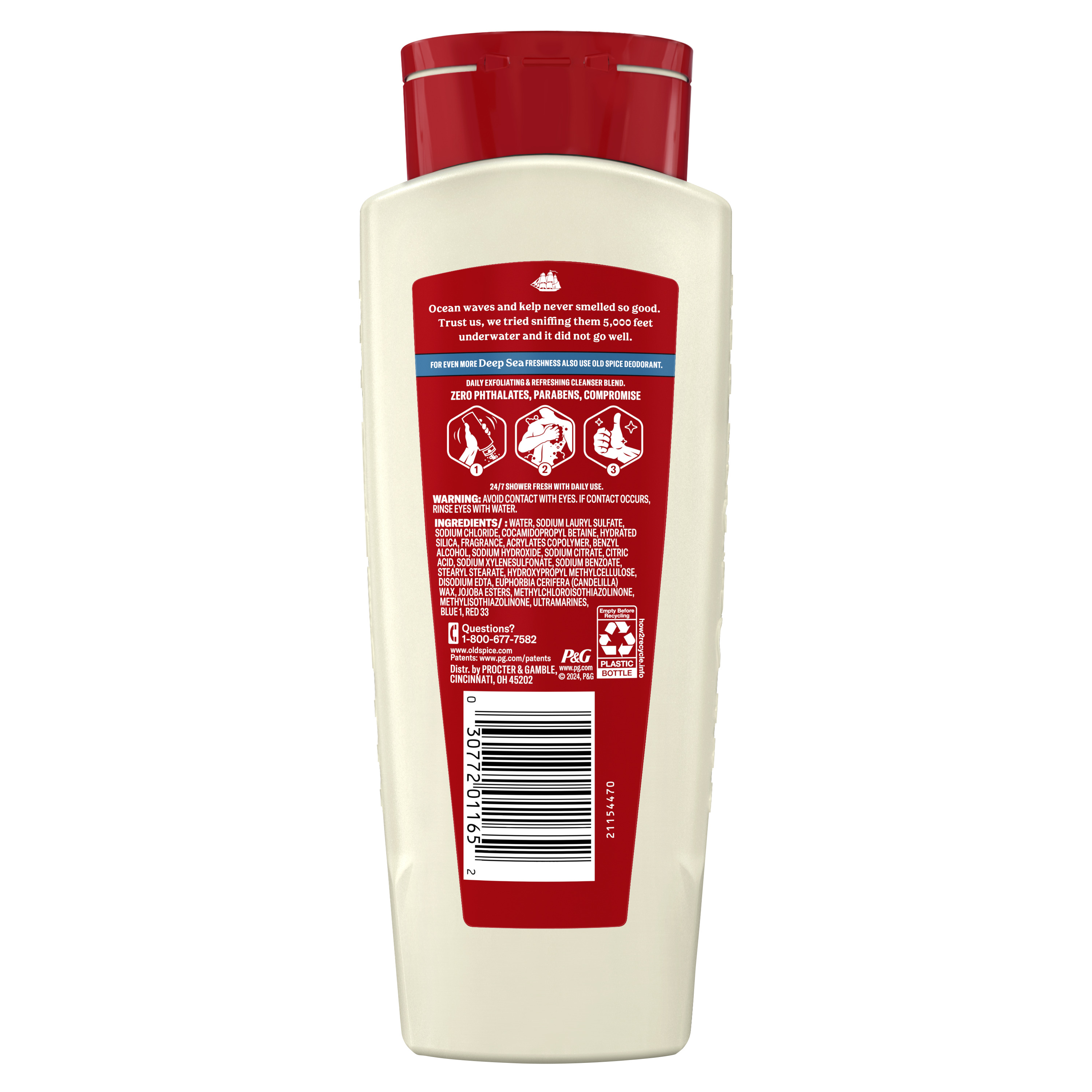 Old Spice Men's Body Wash Deep Cleanse with Deep Sea Minerals, 24/7 Shower Fresh, 18 Oz
back