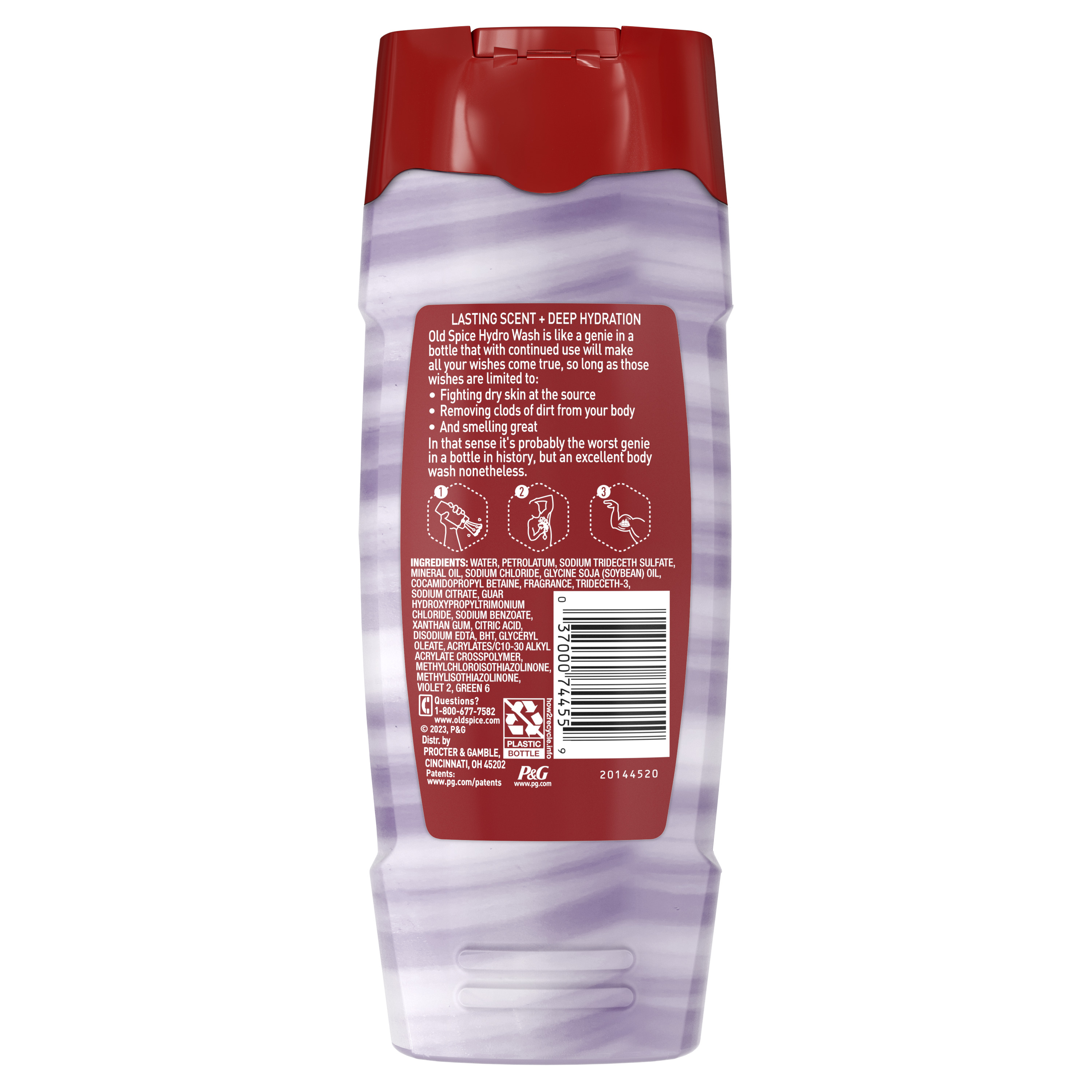 Old Spice Men's Body Wash Moisturizing Hydro Wash, Swagger Scent, 16 Oz Back