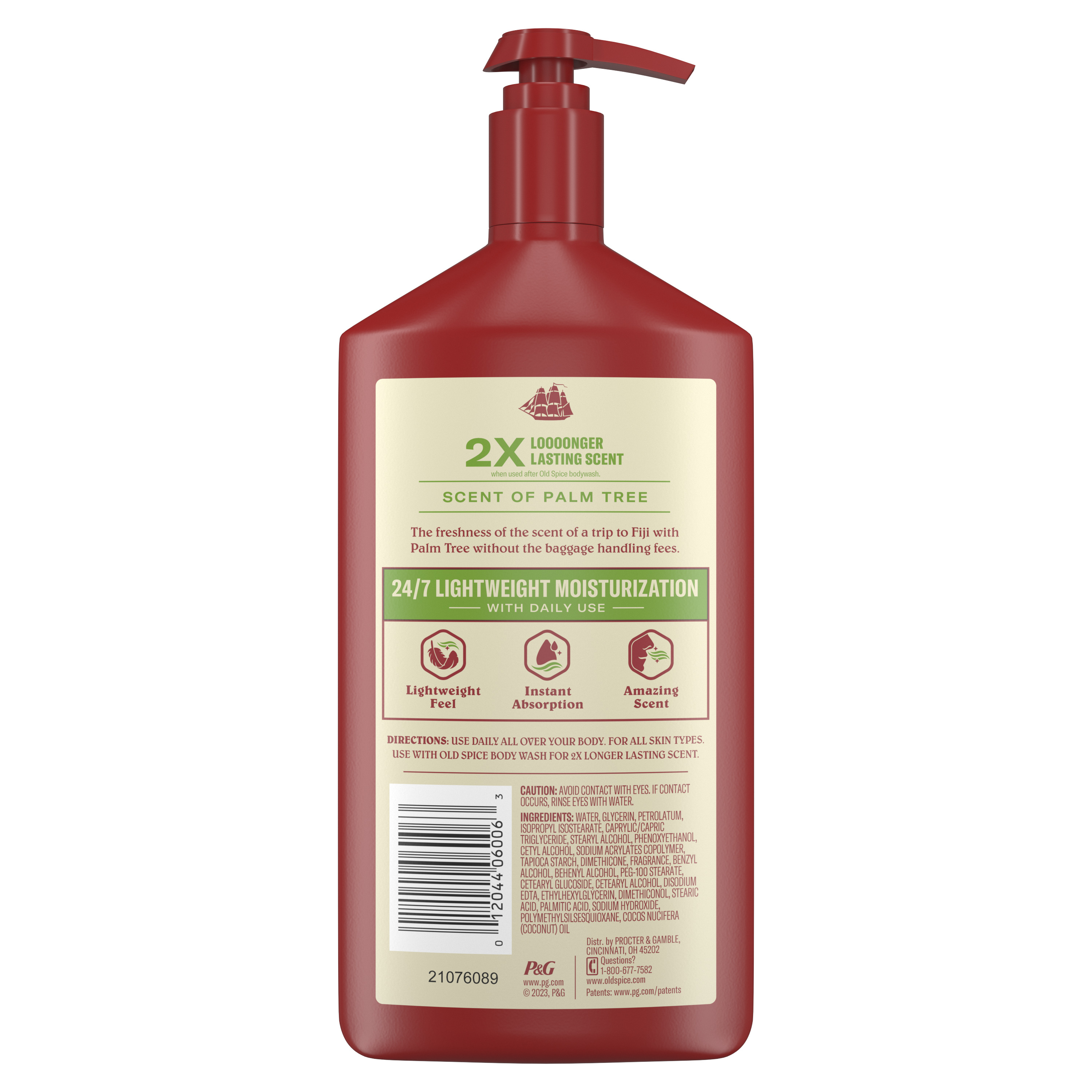 Old Spice Hand and Body Lotion, 24/7 Moisturization, Fiji, 16 Oz back
back