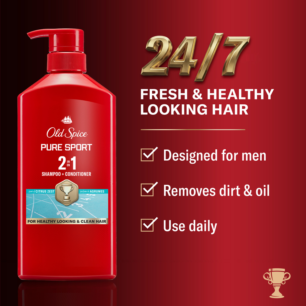 Old Spice Pure Sport 2in1 Shampoo and Conditioner for Men