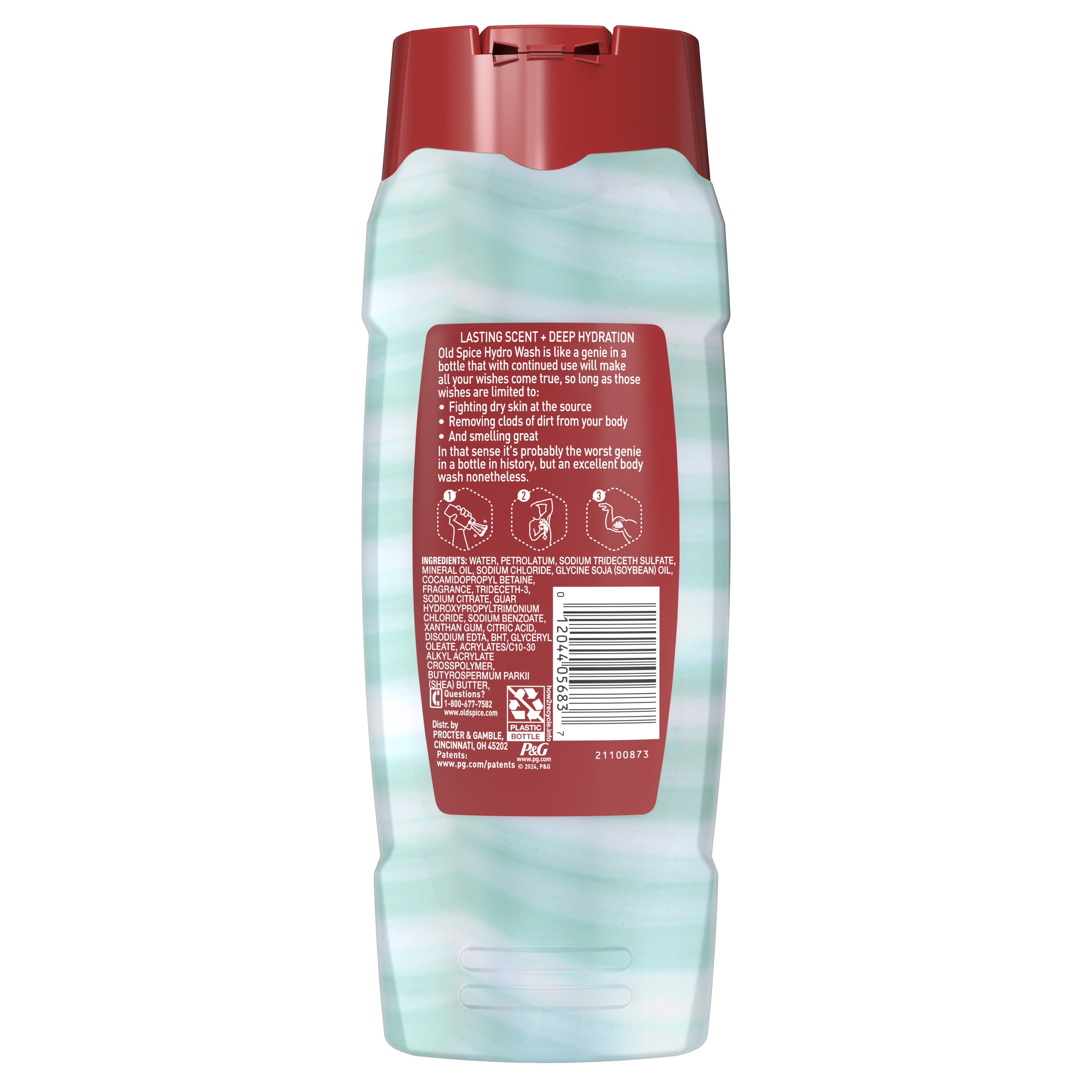 Old Spice Men's Body Wash, Hydro Wash Pure Sport Plus, 21 Oz
back