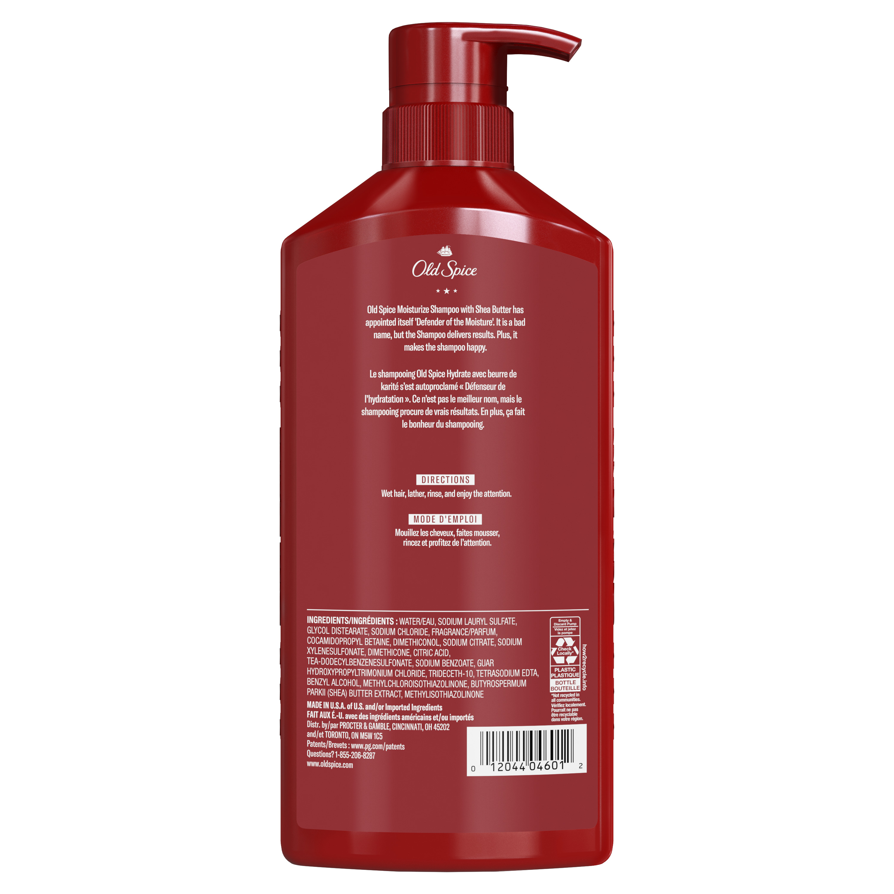 Old Spice Moisturize with Shea Butter, Shampoo for Men, 22 fl Oz
back
