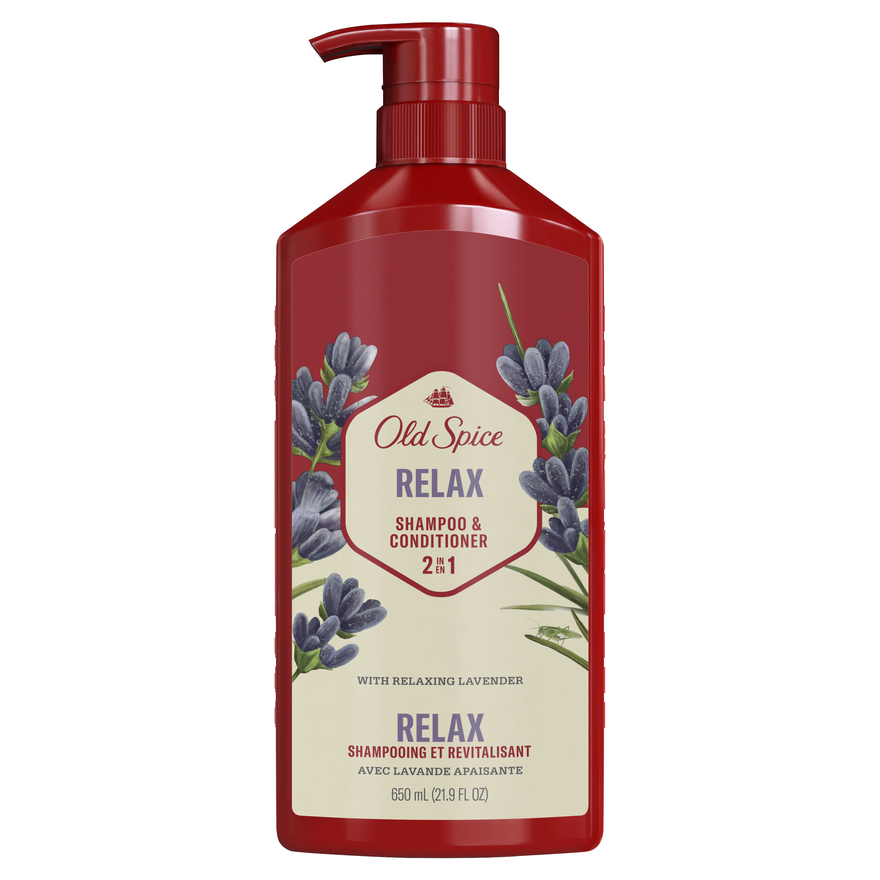 Old Spice Relax 2in1 Shampoo and Conditioner for Men with Lavender