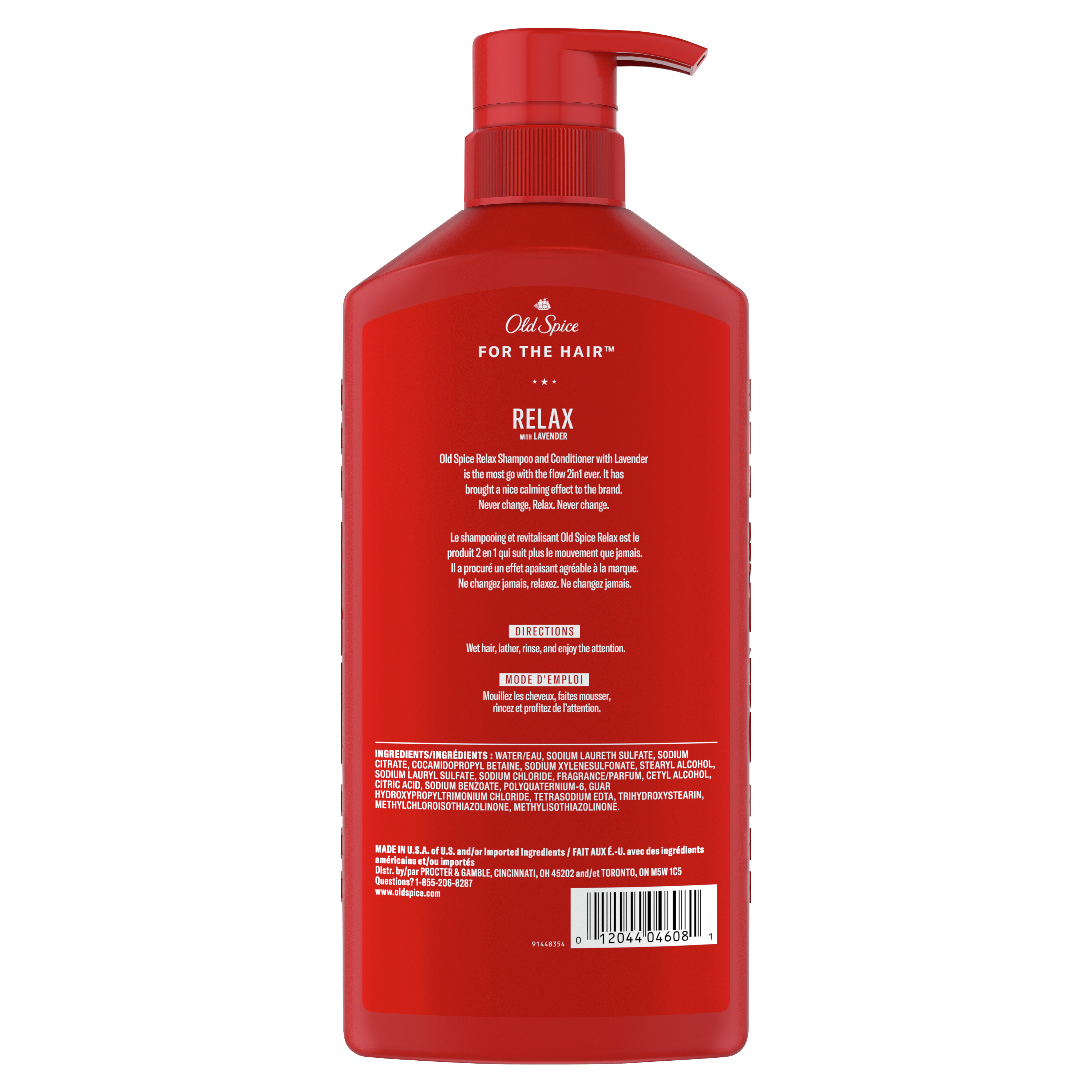 Old Spice Relax 2in1 Shampoo and Conditioner for Men with Lavender, 21.9 Oz
back