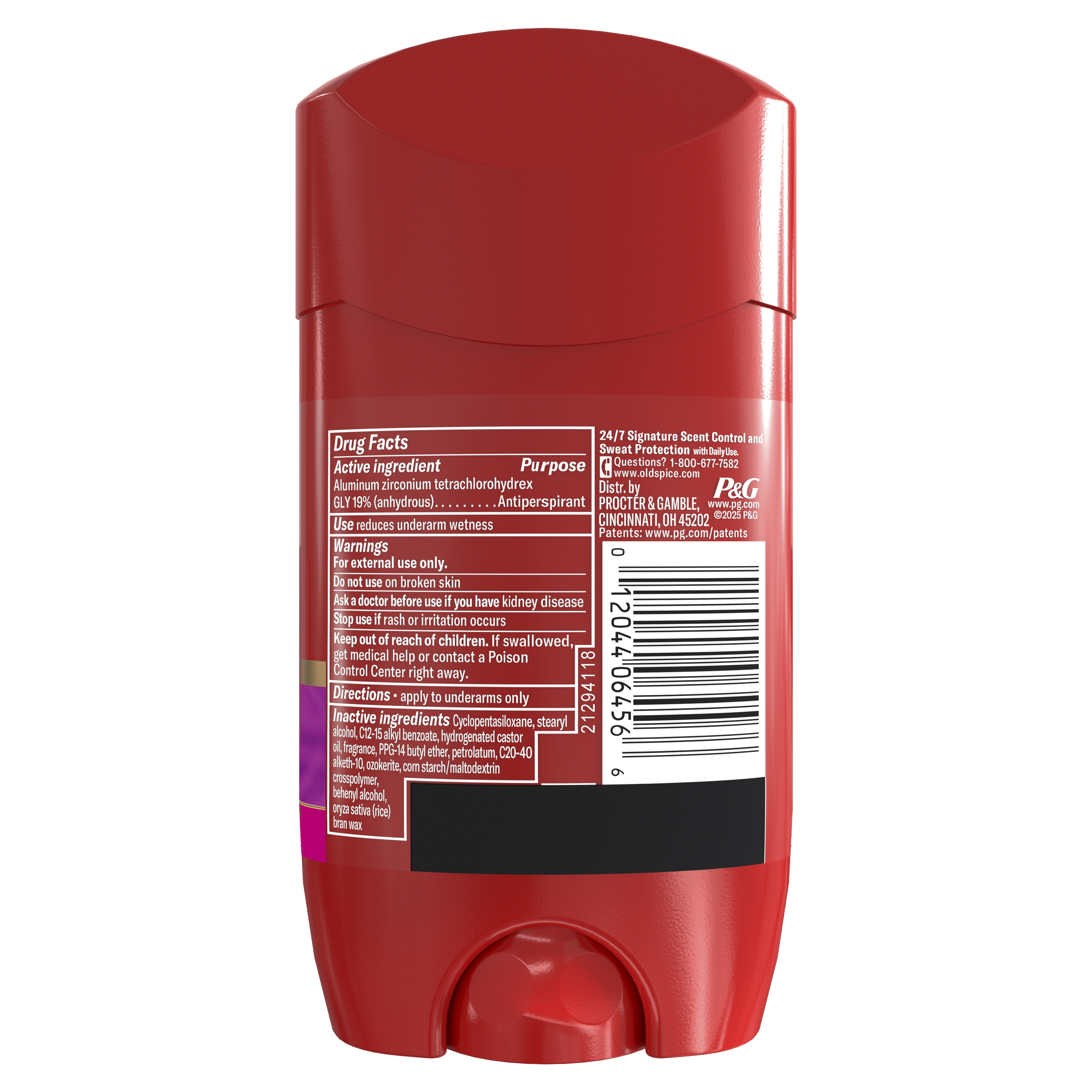 Old Spice Red Collection Invisible Solid Antiperspirant for Men, Karma Scent, back
