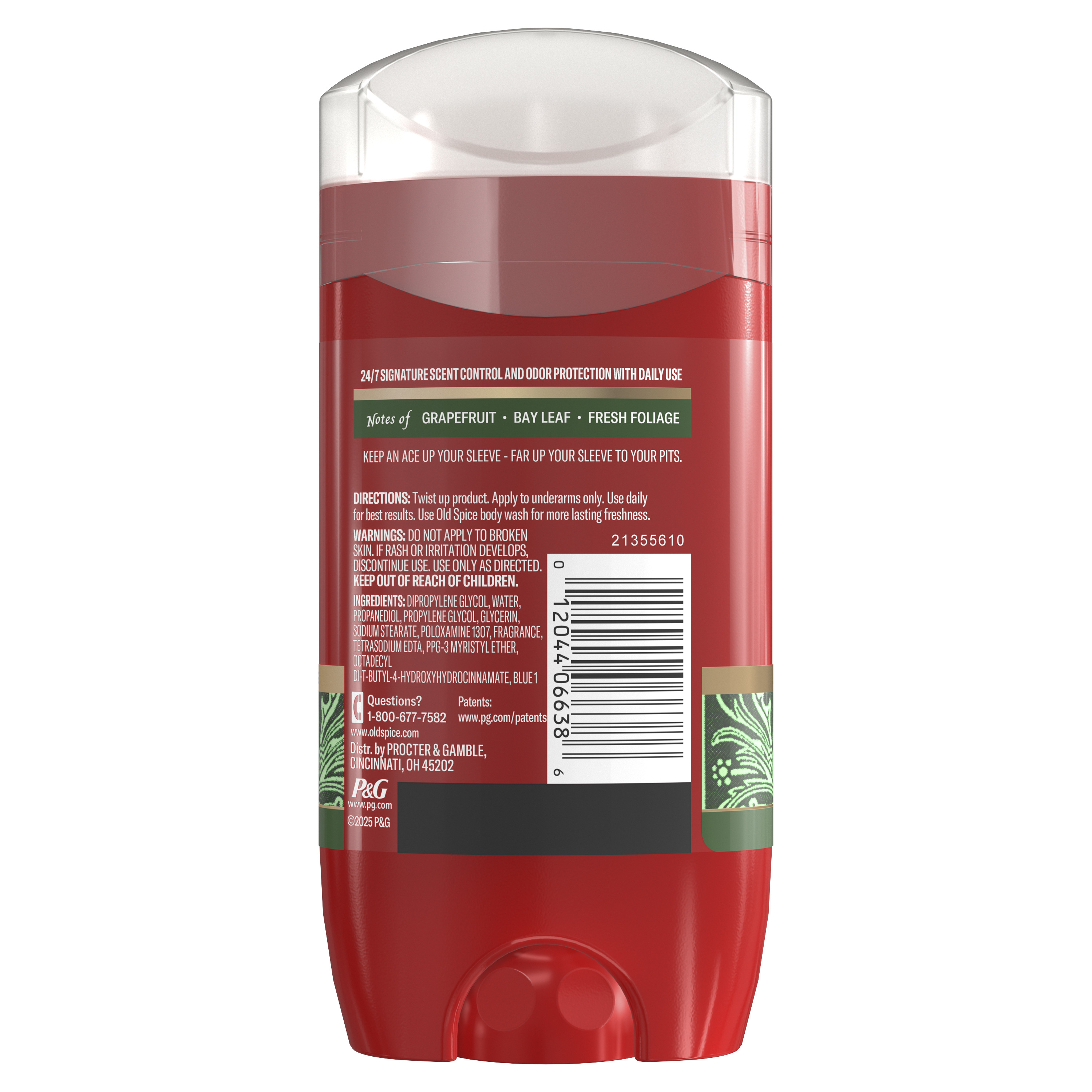 Old Spice Red Collection Deodorant for Men, Ace Scent, 3 Oz back