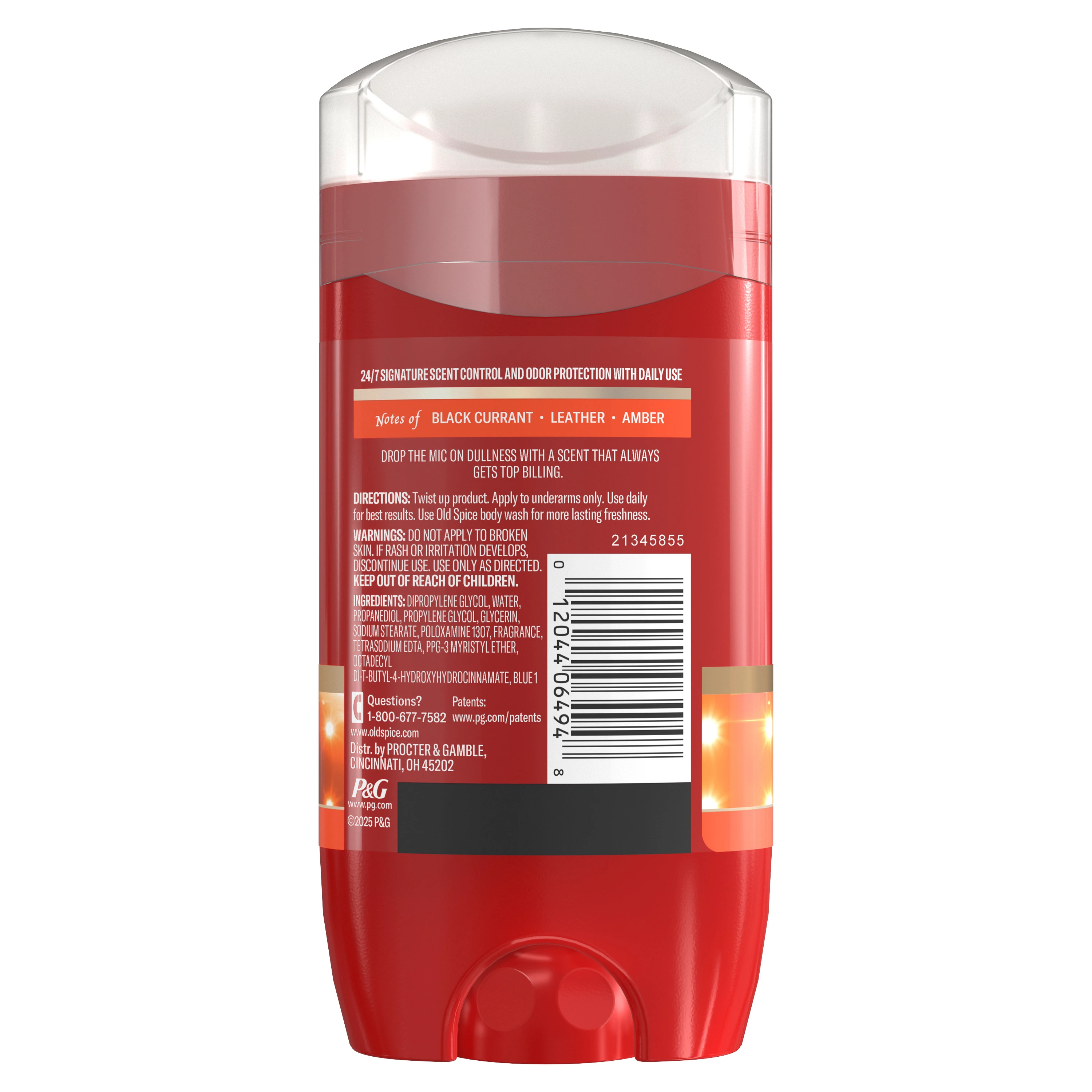 Old Spice Red Collection Deodorant for Men, Headliner Scent, 3 Oz back