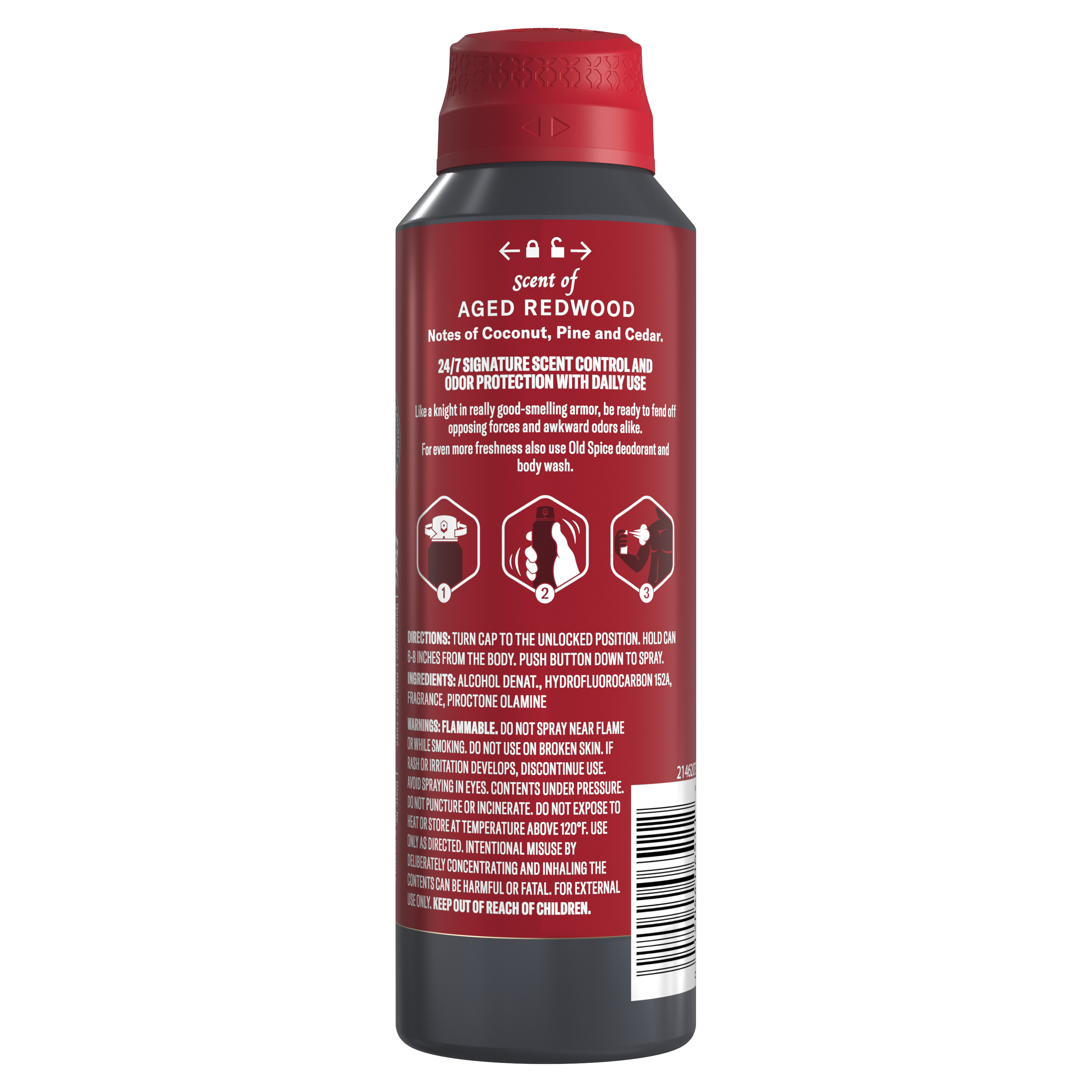 Old Spice Red Collection Body Spray for Men, Legacy Scent, 5.1 Oz back