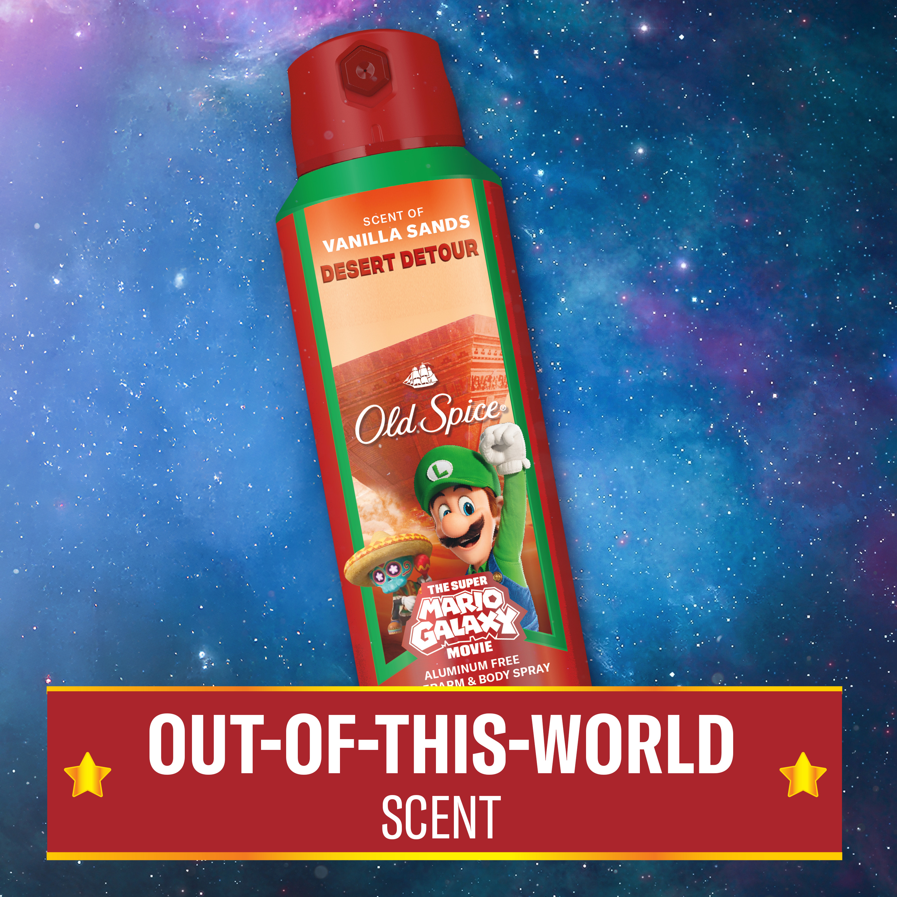 Old Spice Men's Body Spray, Desert Detour, Old Spice x The Super Mario Galaxy Movie