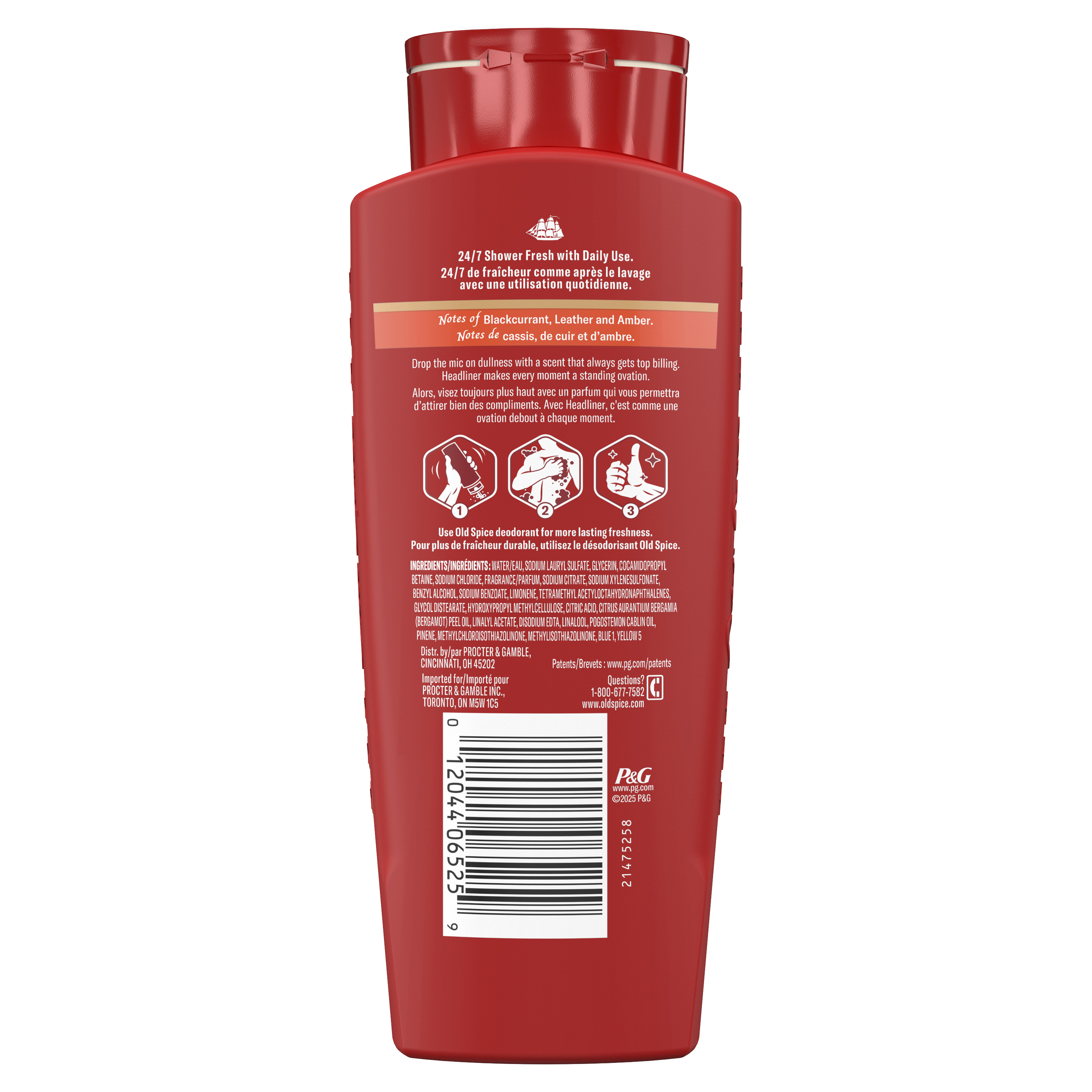 Old Spice Red Collection Body Wash for Men, Headliner Scent back