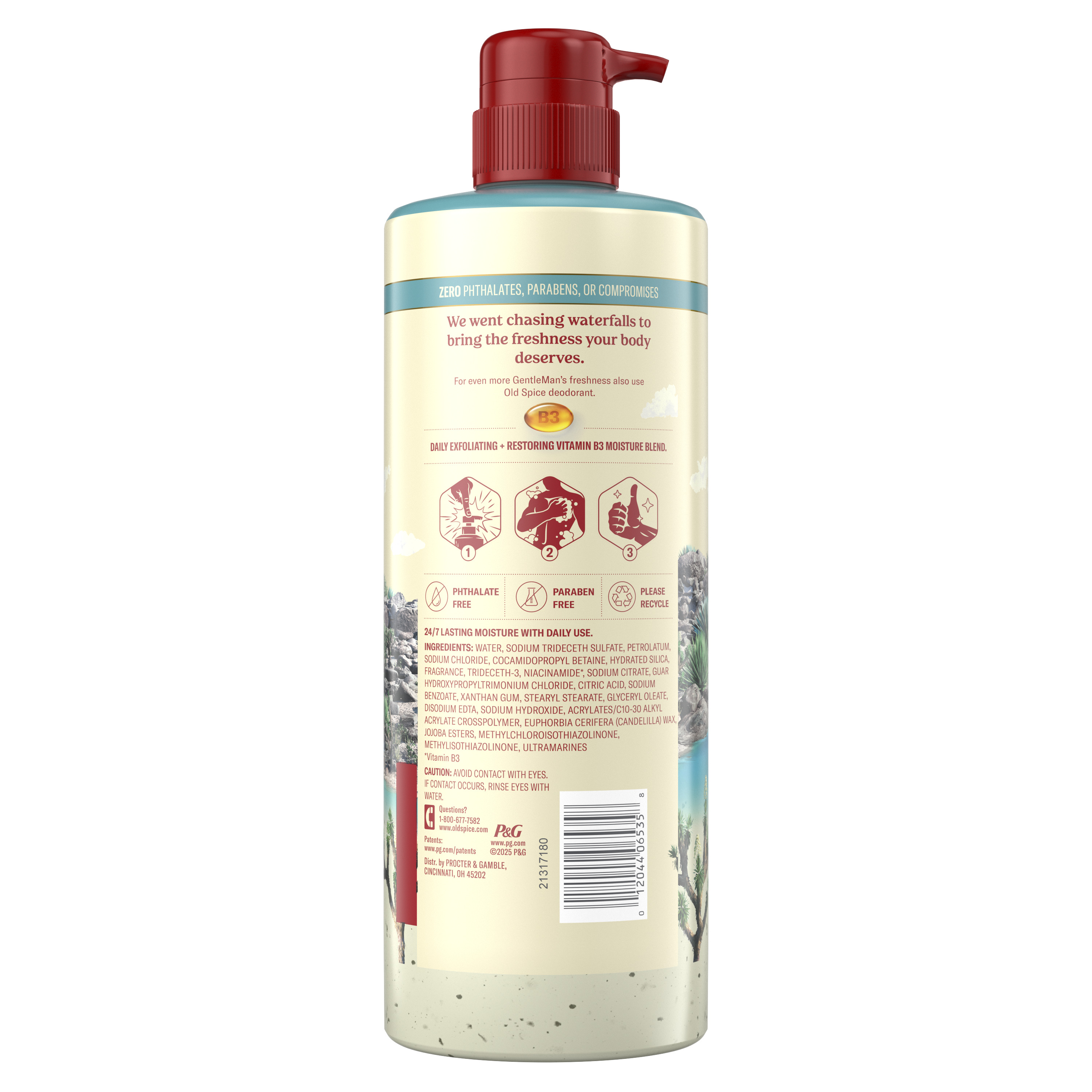 Old Spice Body Wash, Blue Agave + Fresh Waterfall back