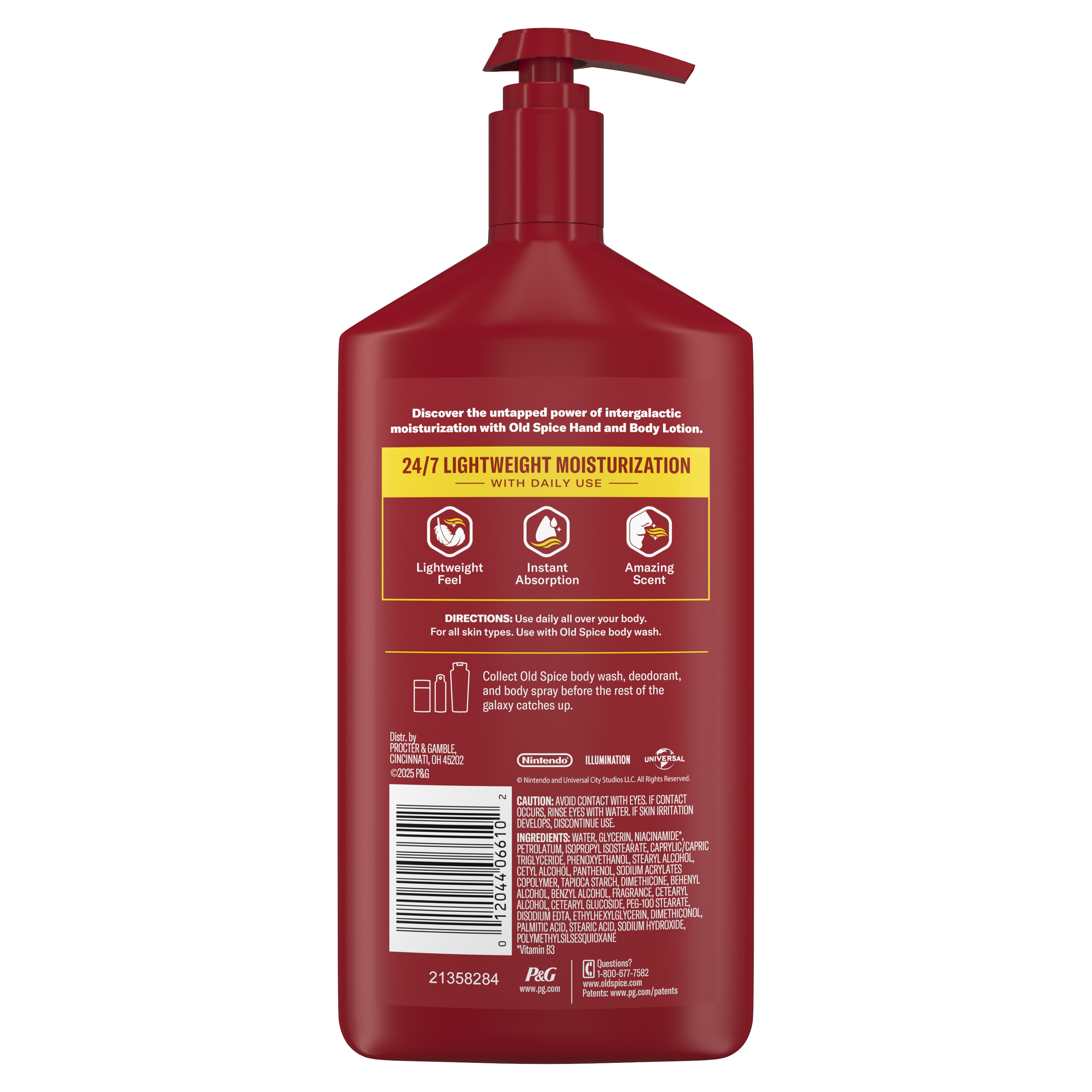 Old Spice Hand and Body Lotion for All Skin Types, Cosmic Quest, Old Spice x The Super Mario Galaxy Movie back