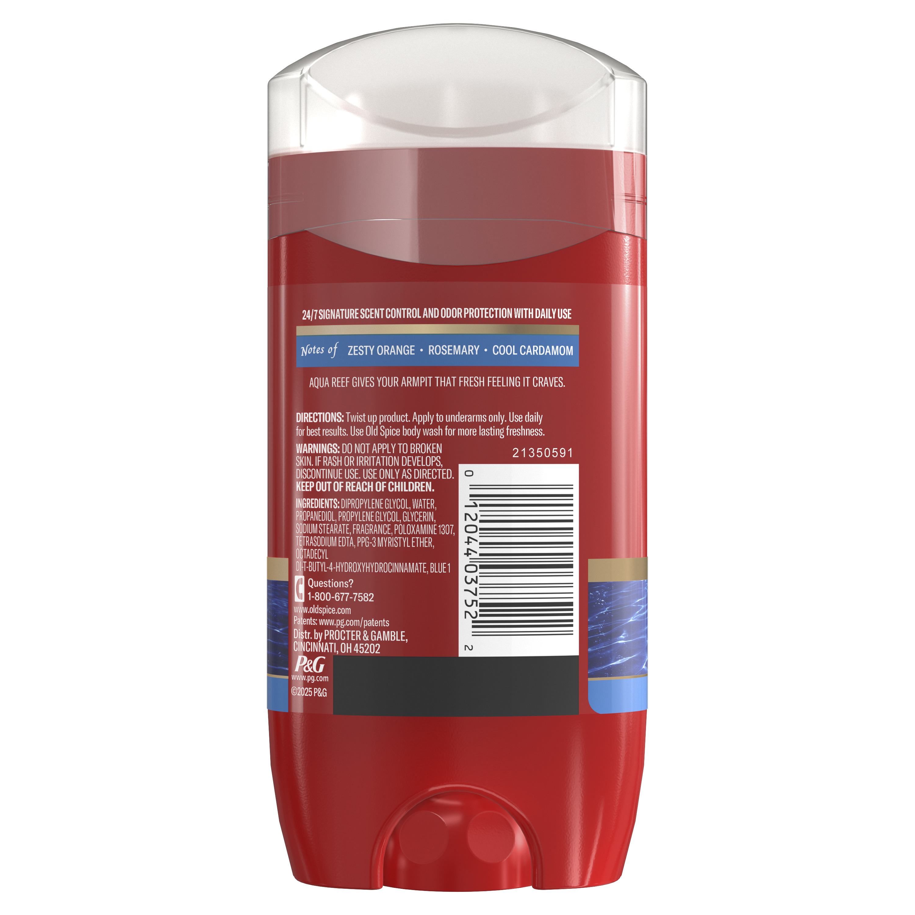 Old Spice Red Collection Deodorant for Men, Aqua Reef Scent back