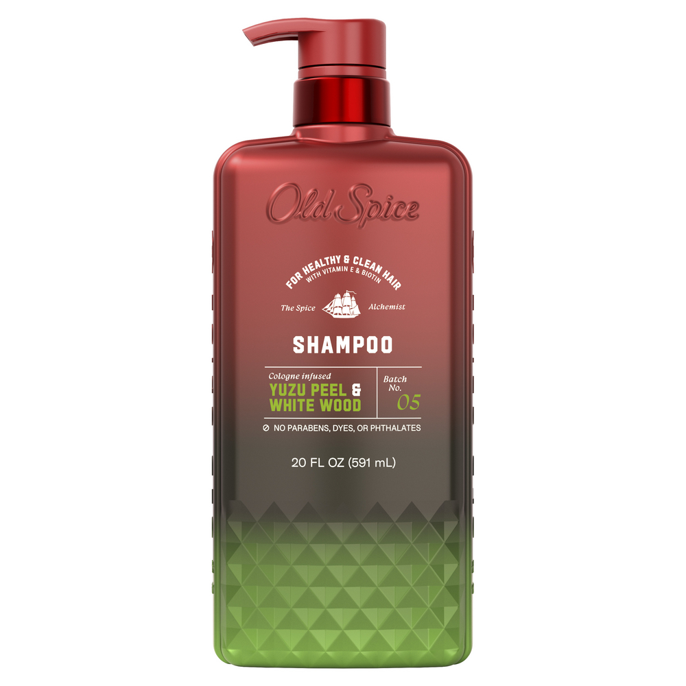 Old Spice Shampoo: The Spice Alchemist, Cologne-Infused Yuzu Peel & White Wood, No Parabens or Phthalates, 20 fl oz