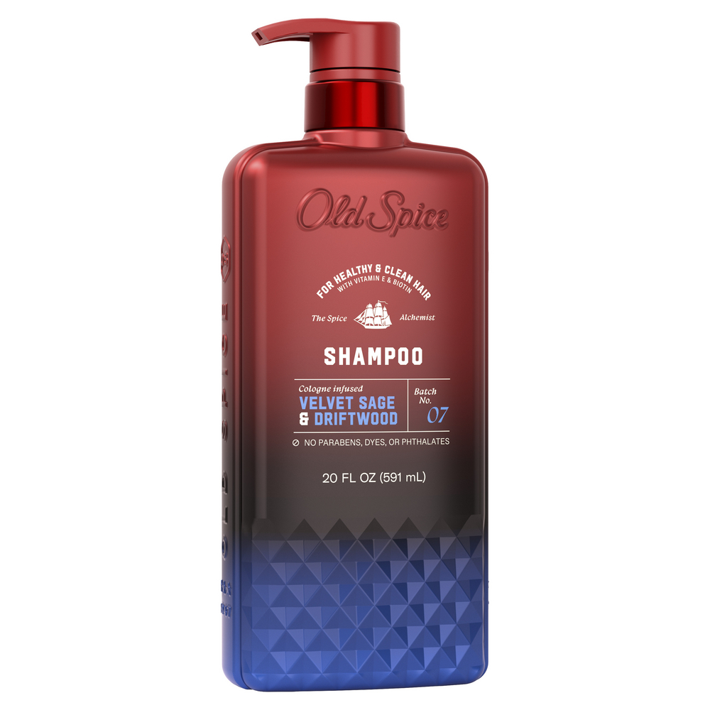 Old Spice Shampoo: The Spice Alchemist, Cologne-Infused Velvet Sage & Driftwood, No Parabens or Phthalates, 20 fl oz
