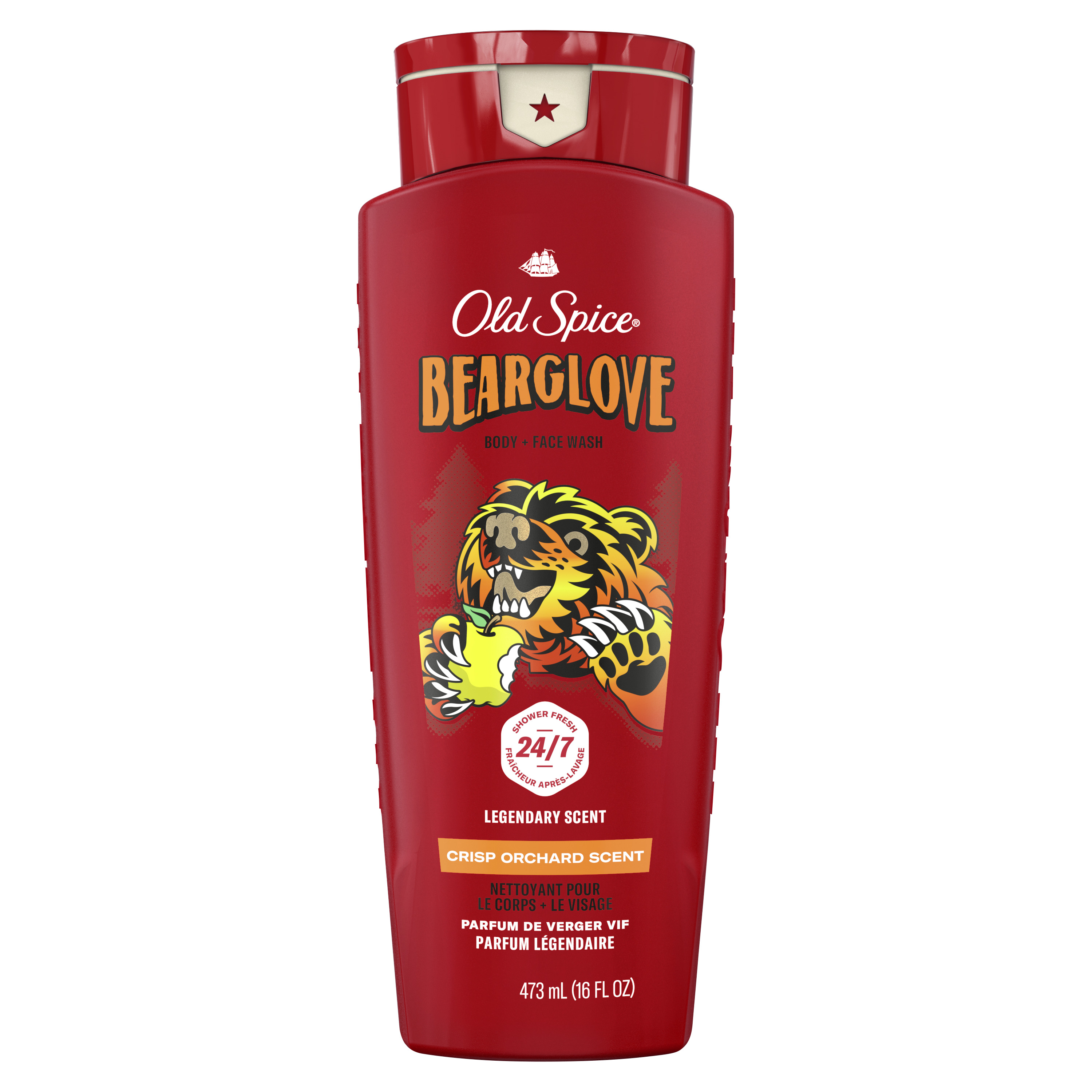 Old Spice Body Wash for Men, 24/7 Shower Clean, Bearglove, 16 Oz