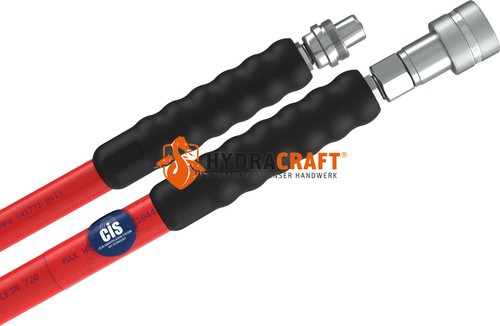 Hochdruckschlauch CEJN inkl. PVC-Schutzschlauch AG 3/8"NPT+Schraubkupplung+Nippel l: 3000 720bar rot (41440018)