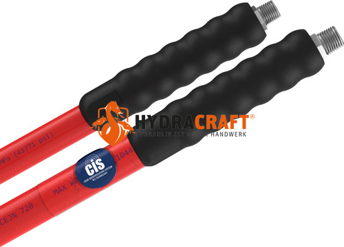Hochdruckschlauch CEJN inkl. PVC-Schutzschlauch AG 3/8"NPT beidseitig l: 12.000 720bar rot  (41440028)