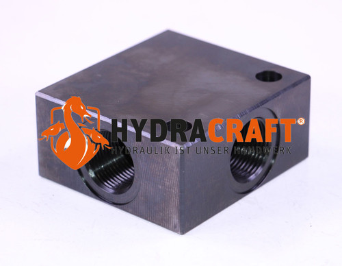 Rohrleitungsgehäuse ML-2A3-G06B-S01 Aufbau: 3-Wege 2x3/4"+1x1/2" Stahl brüniert Einschraubbohrung T-2A pmax:350 bar  (78025003)
