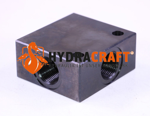 Rohrleitungsgehäuse ML-2A3-G06B-S01 Aufbau: 3-Wege 2x3/4"+1x1/2" Stahl brüniert Einschraubbohrung T-2A pmax:350 bar  (78025003)