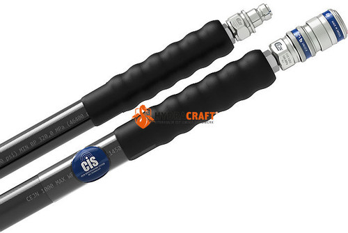 Hochdruckschlauch CEJN inkl. PVC-Schutzschlauch AG 1/4"CMS+Kupplung+Nippel l: 3.000 1000bar scwarz (41440057)
