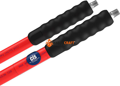 Hochdruckschlauch CEJN inkl. PVC-Schutzschlauch AG 1/4"NPT beidseitig l: 2.000 720bar rot (41440042)