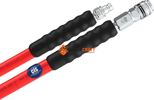 Hochdruckschlauch CEJN inkl. PVC-Schutzschlauch AG 1/4"CMS+Kupplung+Nippel l: 2.000 720bar rot (41440046)