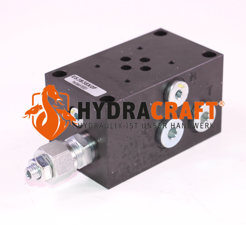 Anschlussplatte/Reihenplatte 1-fach NG6/Cetop 03  A+B seitlich 3/8", P 3/8" T 3/8" unten mit DBV (78016015)