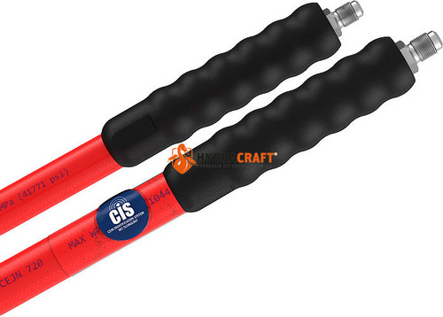 Hochdruckschlauch CEJN inkl. PVC-Schutzschlauch AG 1/4"CMS beidseitig l: 2.000 720bar rot (41440045)