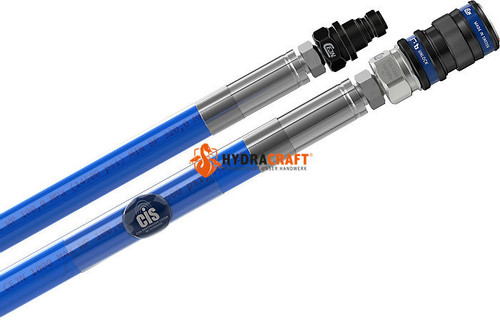 Hochdruckschlauch CEJN inkl. PVC-Schutzschlauch AG 1/4"CMS+Kupplung+Nippel l: 1.500 1500bar blau (41440059)