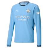 HAALAND #9 Manchester City 24/25 Men's Home Long Sleeve Shirt - PL Font