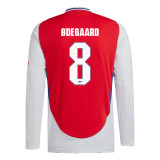 ØDEGAARD #8 Arsenal 24/25 Men's Home Long Sleeve Shirt - Arsenal Font