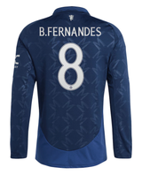 B.FERNANDES #8 Manchester United 24/25 Men's Away Long Sleeve Shirt - Man United Font