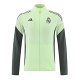 Real Madrid 25/26 Men's Lime Green Long Zip Windbreaker