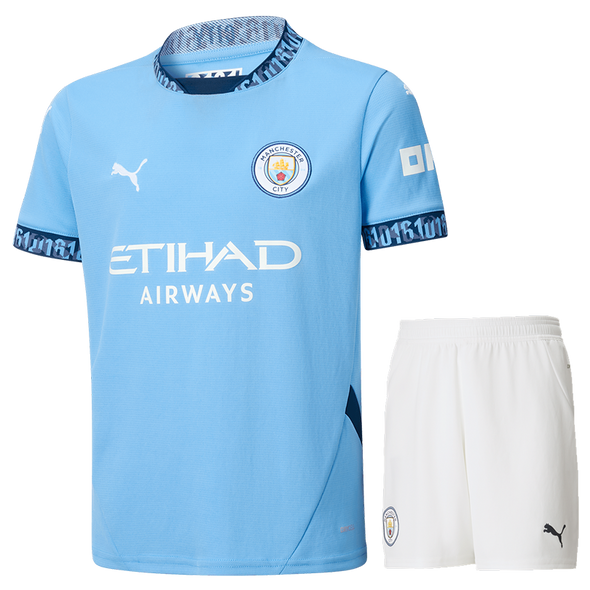 Manchester City 24/25 Kid's Home Shirt and Shorts