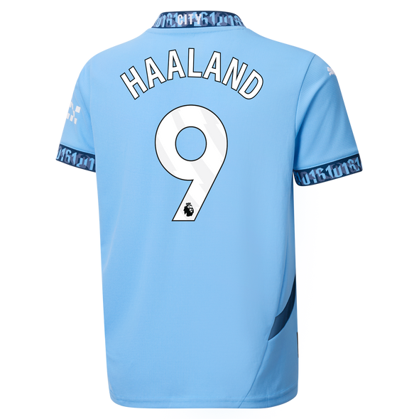 HAALAND #9 Manchester City 24/25 Kid's Home Shirt and Shorts - PL Font