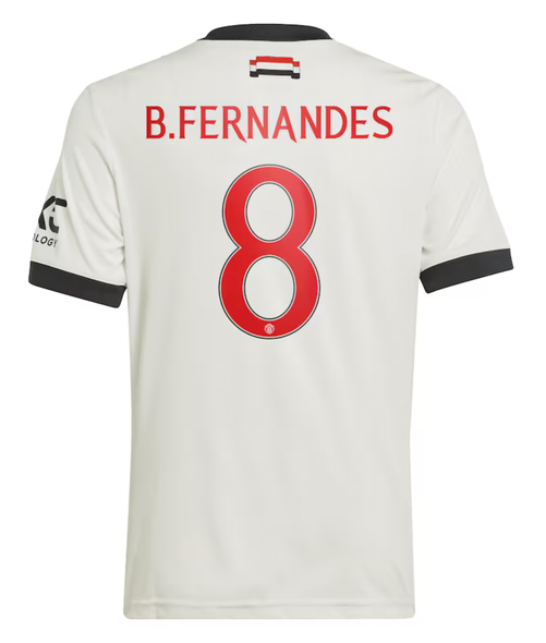 B.FERNANDES #8 Manchester United 24/25 Kid's Third Shirt and Shorts - Man United Font