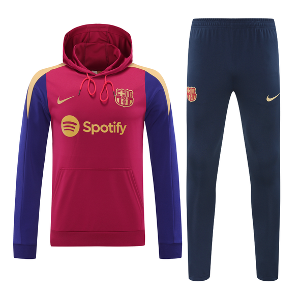 Barcelona 24/25 Men's Red Hoodie Tracksuit