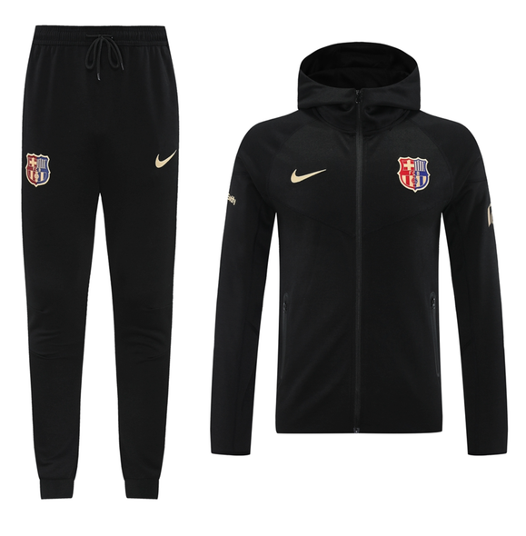 Barcelona 24/25 Men's Black Long Zip Hoodie Tracksuit