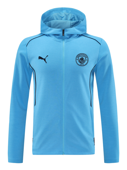 Manchester City 24/25 Men's Light Blue Long Zip Hoodie